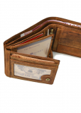 Vintage Geldbörse RFID Querformat Leder braun